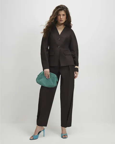 River Island Cotton Collarless Blazer