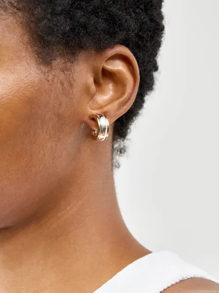 Lauren Ralph Lauren Two Tone Clip Hoop Earrings
