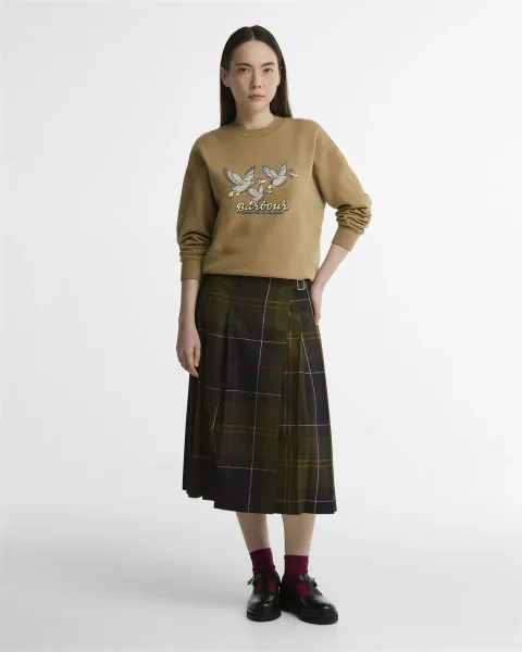 Marena Tartan Midi Skirt