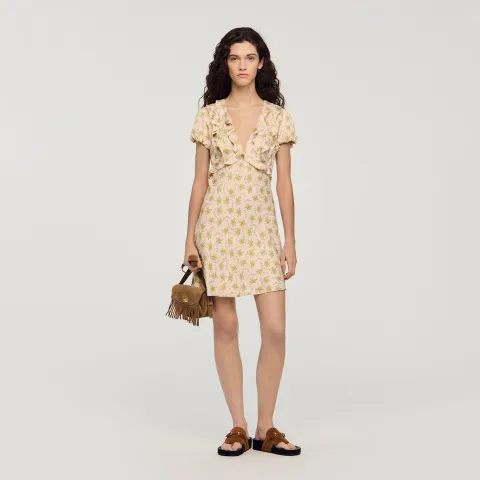 Floral print short dress