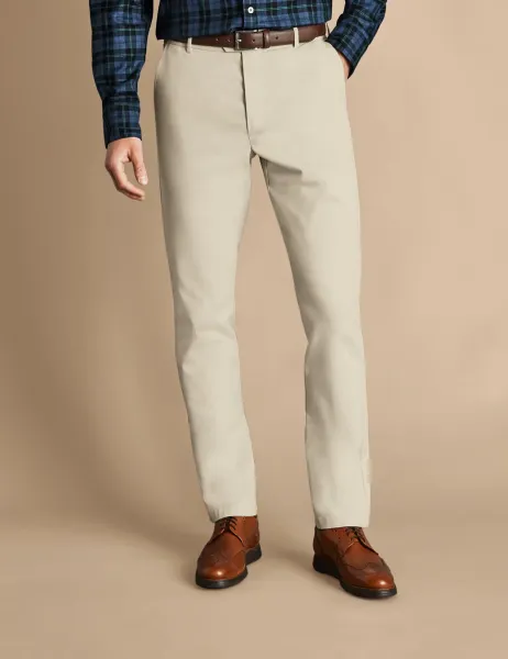 Charles Tyrwhitt Extra Slim Fit Pure Cotton Non-Iron Chinos Stone