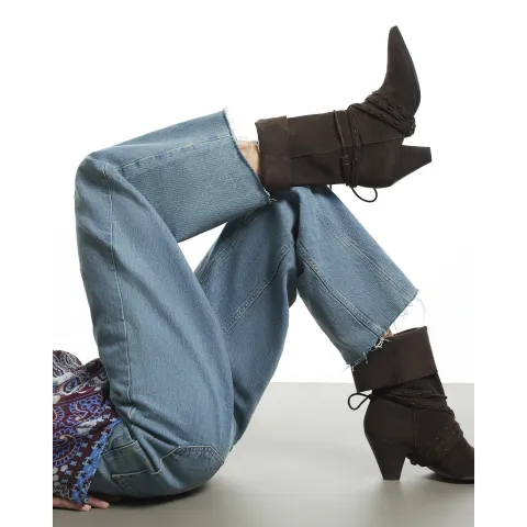 River Island Suede Slouch Cone Heel Ankle Boots