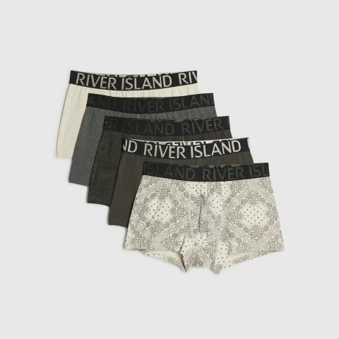 River Island Paisley Bandana Print Pack Of 5 Trunks