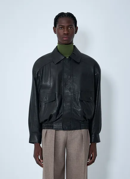 Leather Blouson Jacket