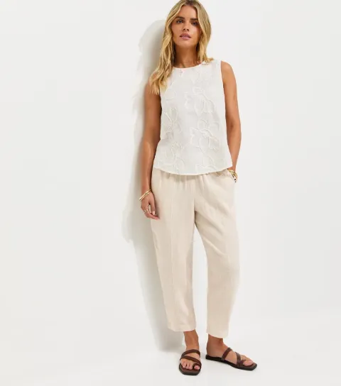 Women's Petite Stone Tapered Leg Trousers