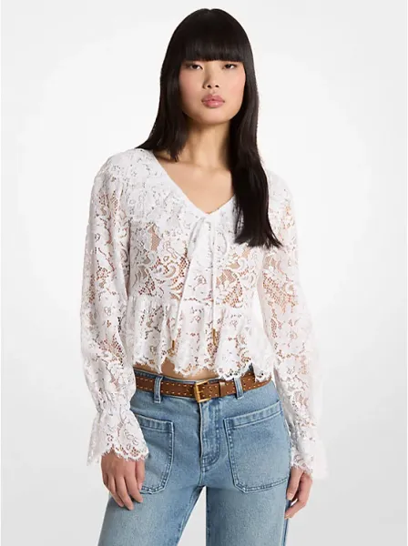 Michael Kors Corded Floral Lace Blouse