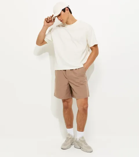 New Look Men's Brown Relaxed Pull On Shorts