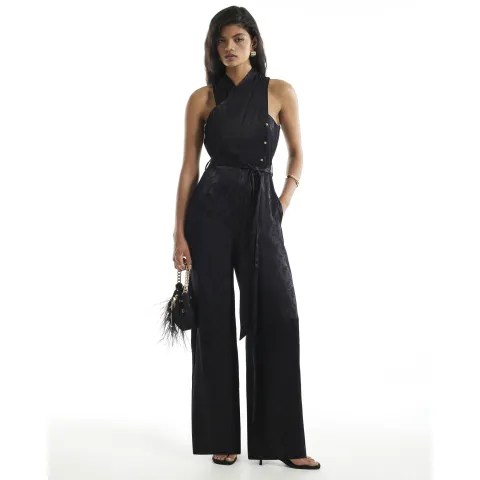 River Island Satin Jacquard Jumpsuit