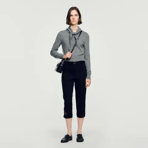 SANDRO Pointelle knit cardigan