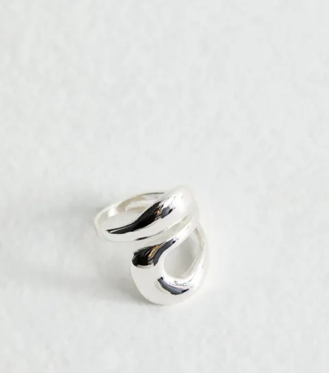 Silver Tone Wraparound Statement Ring