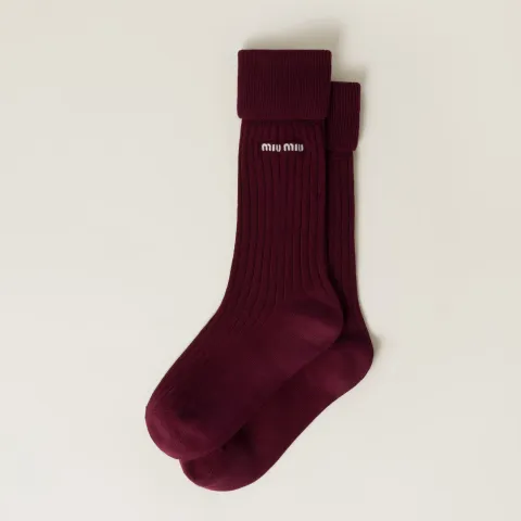 Ribbed knit socks
