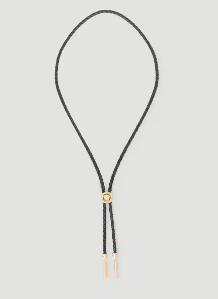 Braided Leather Medusa Necklace