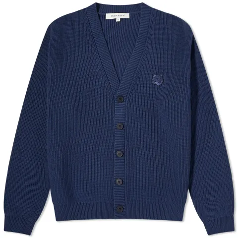 Maison Kitsuné Bold Fox Head Ribbed Cardigan