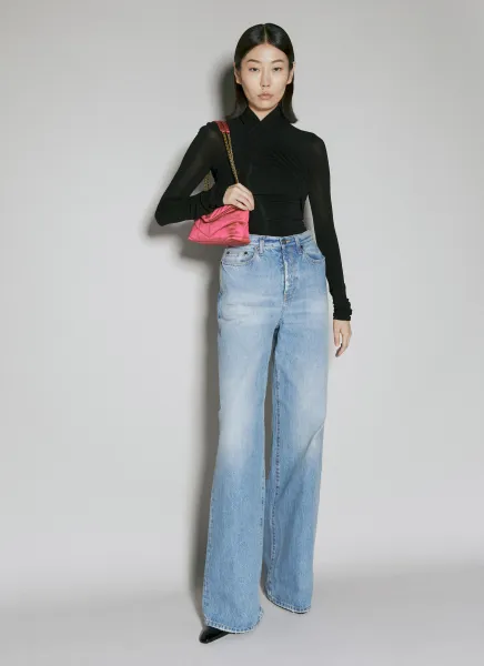 Semi-Sheer Cross Top
