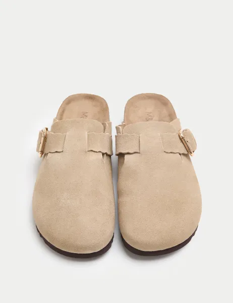 Marks & Spencer Suede Scallop Edge Strap Clogs