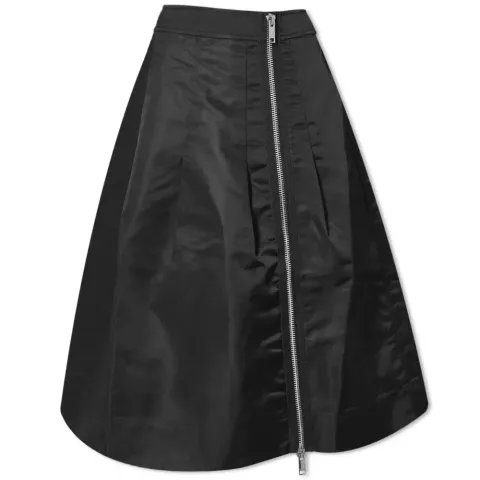 Zip Front Midi Skirt