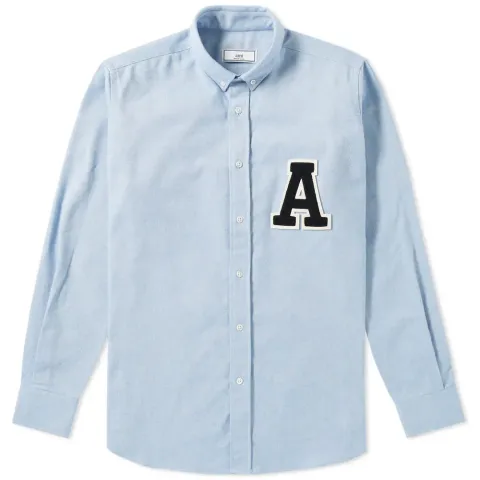 AMI Collegiate Logo Oxford Shirt