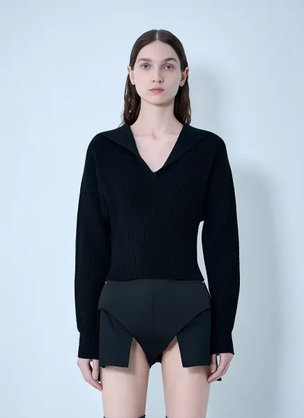 Dracu Cropped V Knit