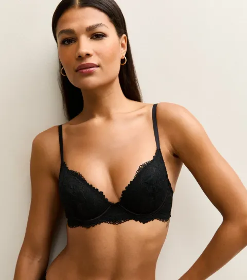 Women's Black Lace Non Padded Bra