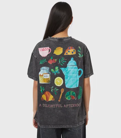Women's Dark Grey Hungry Caterpillar Tea Time T-Shirt
