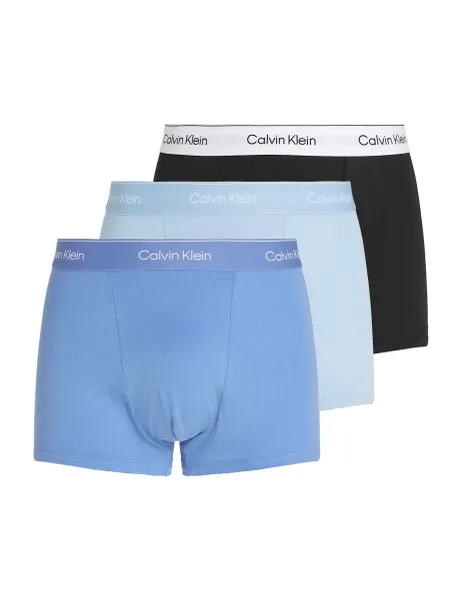 Calvin Klein 3 Pack Icon Cotton Stretch Dart Trunks Blue Mix