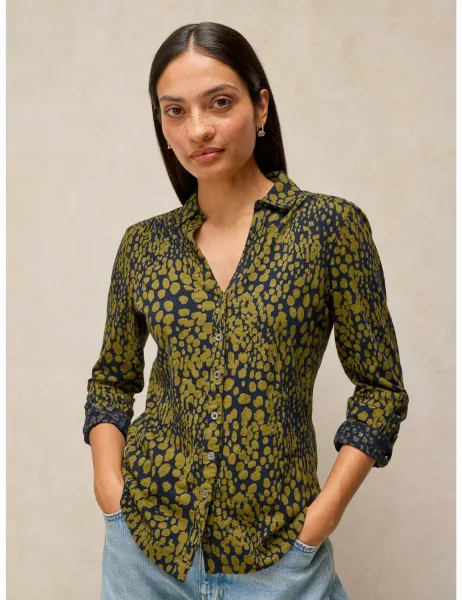 White Stuff Pure Cotton Printed Collared Shirt