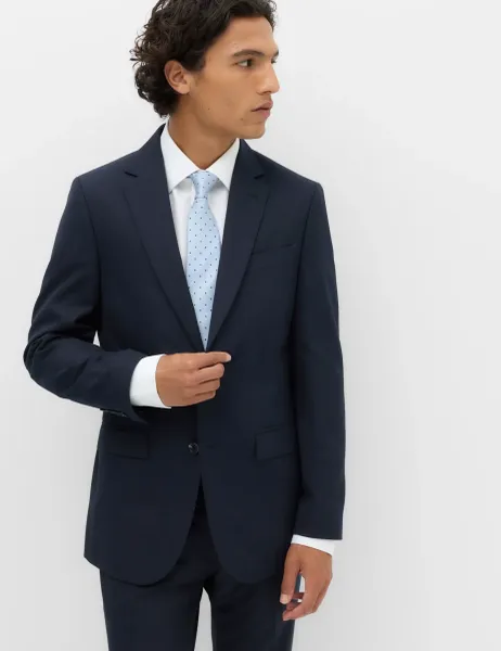 Marks & Spencer Tailored Fit Textured Jacket Navy
