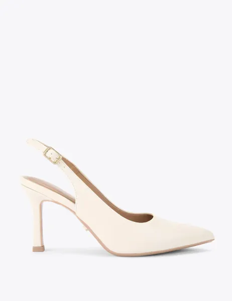Carvela Wide Fit Stiletto Heel Pointed Slingback Shoes Cream