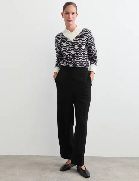 Jaeger Tapered Trousers with Wool Black