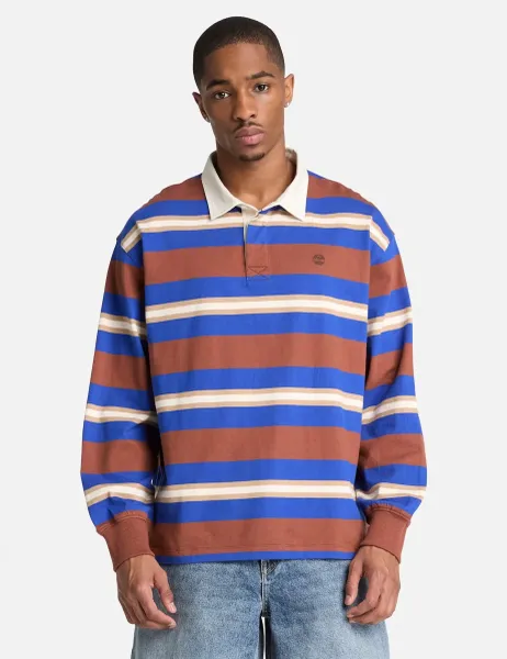 Timberland Cotton Striped Long Sleeve Polo Top