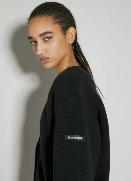 Logo Patch Wool Knit Cardigan