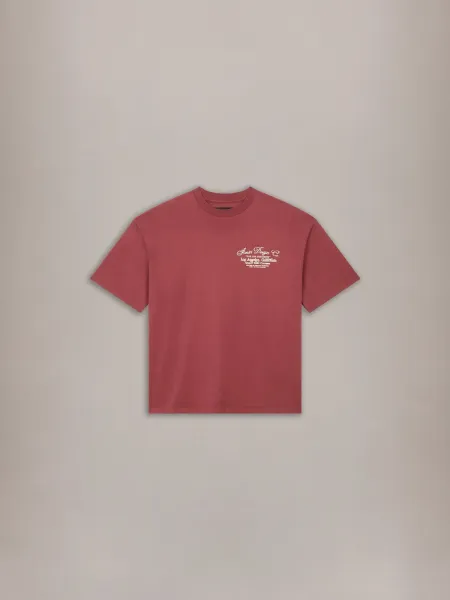 DREAMERS CHAIN STITCH OVERSIZED TEE - Brick