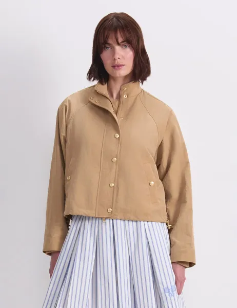 Sportscraft Lightweight Funnel Neck Windcheater Jacket Neutral