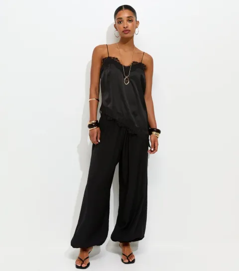 New Look Women's Black Cuffed Leg Trousers