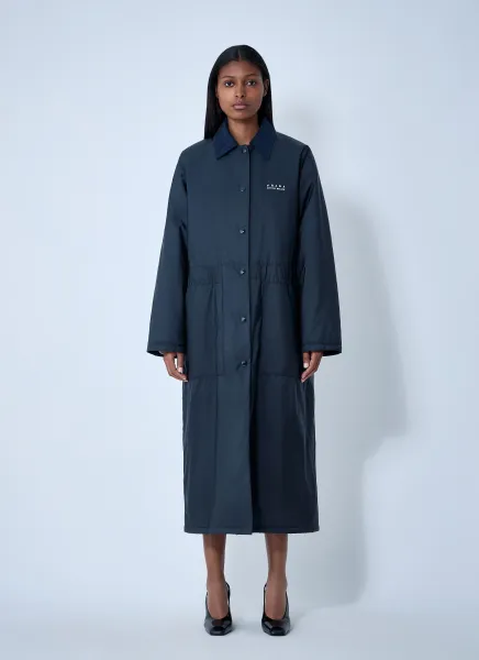 Logo Print Long Coat