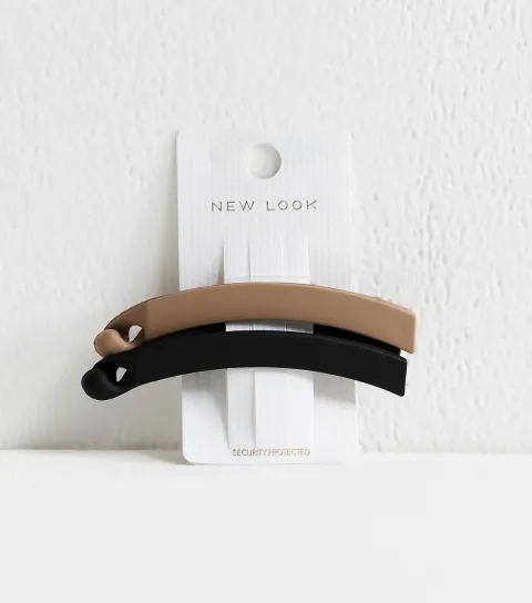 Pack Of 2 Neutral Matte Banana Hair Clips