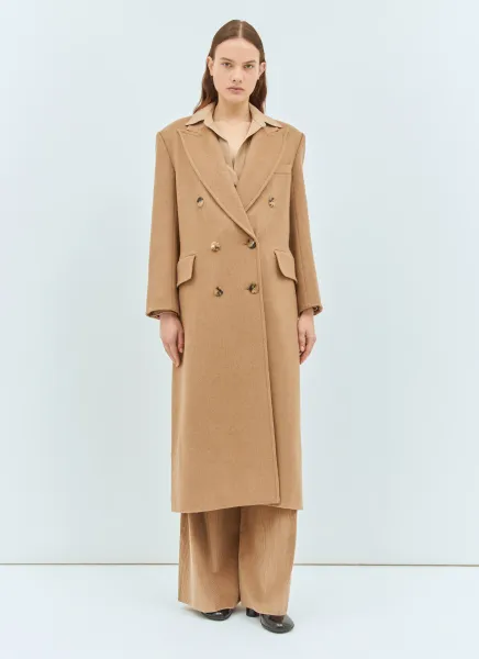 Double-Breasted Camel Coat