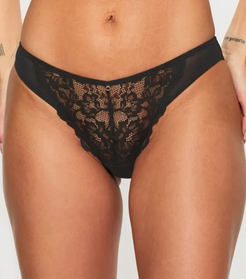 Women's Black Lace Brazilian Briefs