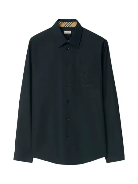 Men Regular Fit Cotton Poplin Shirt Navy