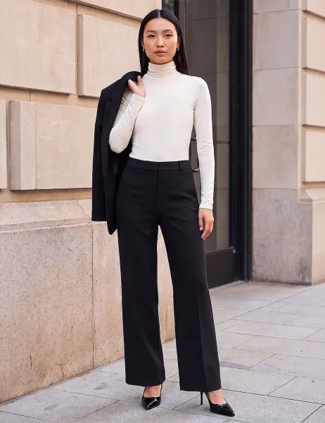 Roman Wide Leg Trousers Black