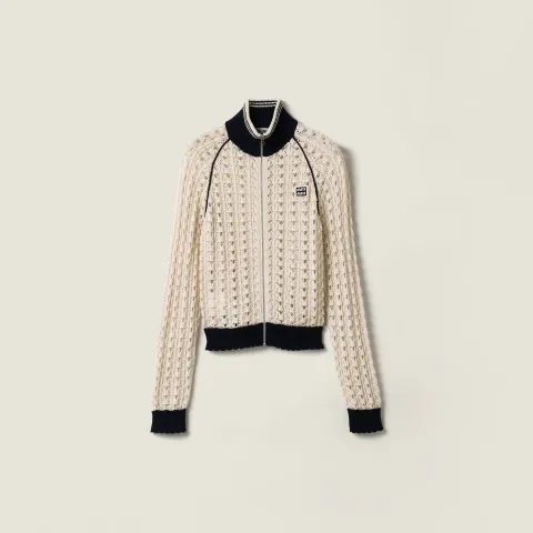 Cotton zipper cardigan