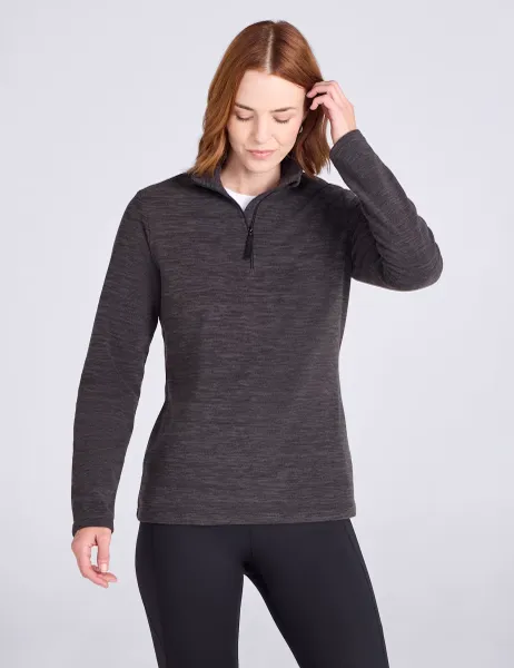 Mountain Warehouse Snowdon Mélange Half Zip Fleece Sweatshirt Black