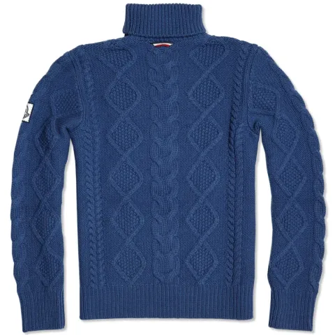 Gamme Bleu Cable Knit Roll Neck