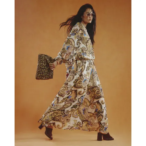 River Island Paisley Metallic Midi Maxi Dress