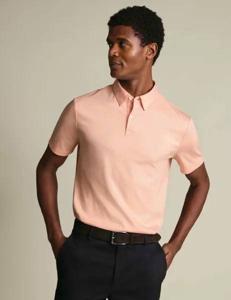 Charles Tyrwhitt Pure Cotton Polo Shirt Pink
