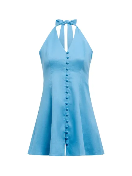 Forever New Ina Button Front Halter Neck Mini Dress