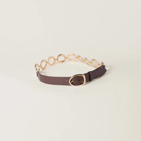 Leather and metal belt