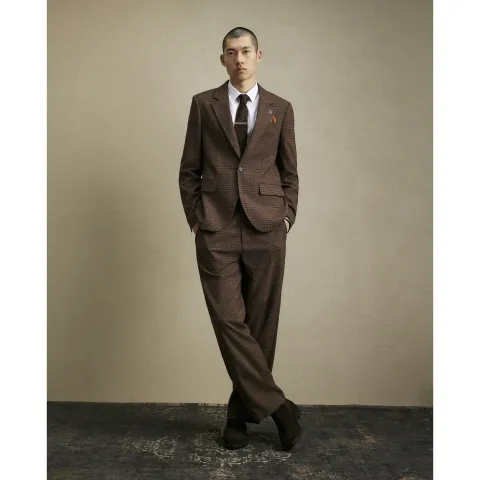 River Island Wide Leg Check Suit Trousers