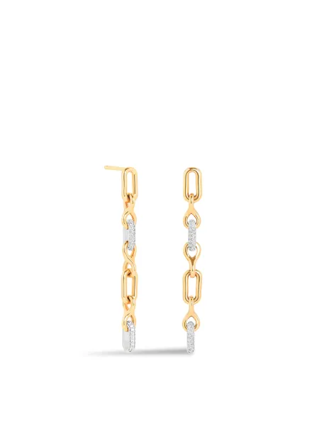 Astrid & Miyu Pavé Chain Link Statement Drop Earrings 18kt Gold