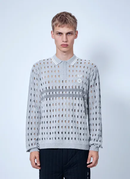 Fred Perry x Craig Green Long Sleeve Open Knit Polo Shirt
